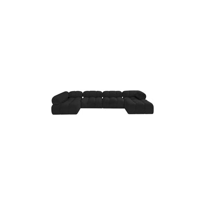 Ames Black Boucle Fabric Modular Sectional