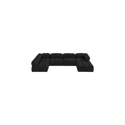 Ames Black Boucle Fabric Modular Sectional