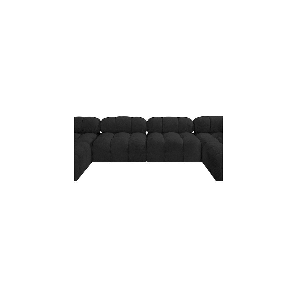 Ames Black Boucle Fabric Modular Sectional