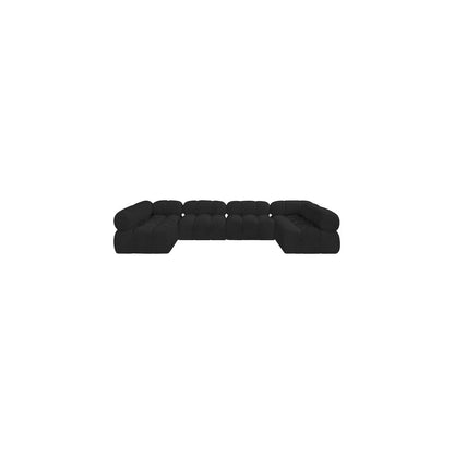 Ames Black Boucle Fabric Modular Sectional