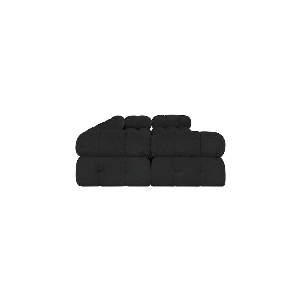 Ames Black Boucle Fabric Modular Sectional
