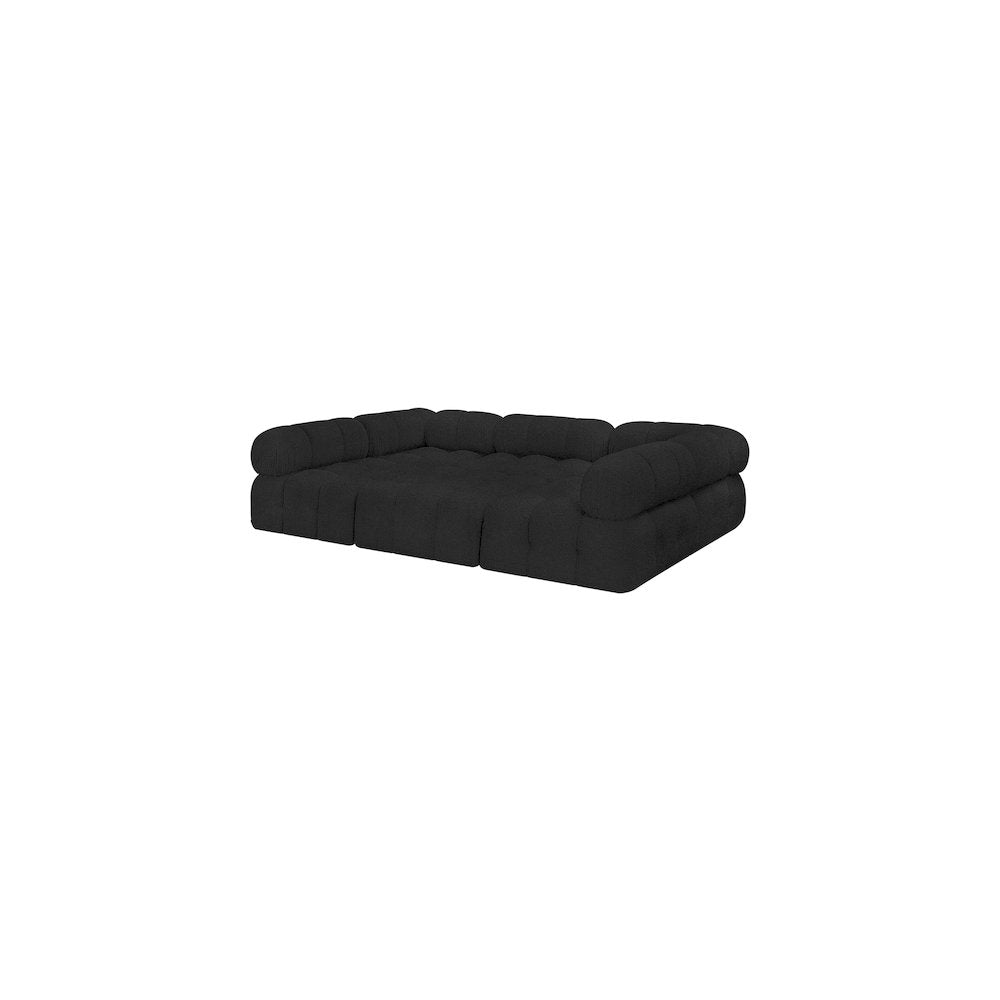 Ames Black Boucle Fabric Modular Sectional