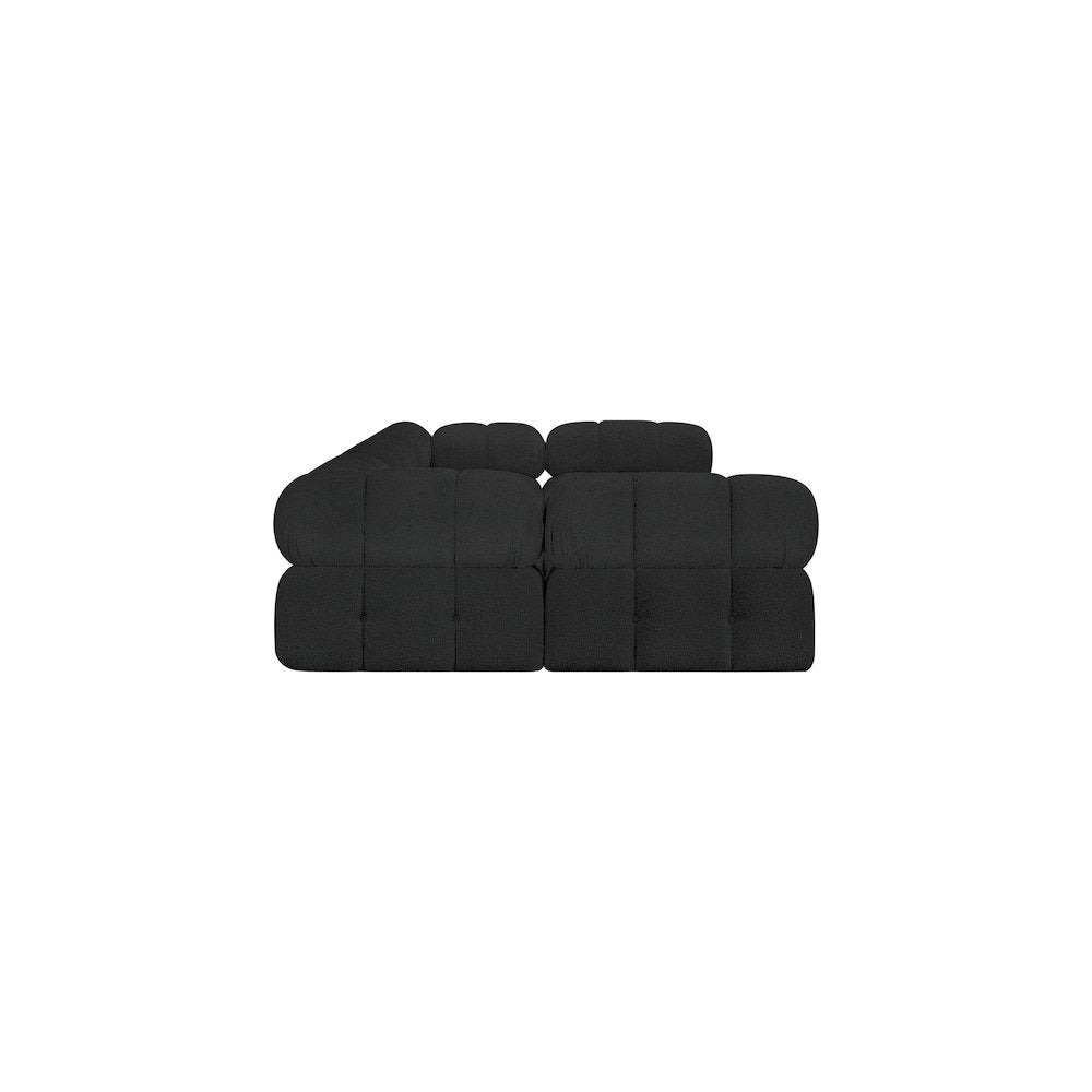 Ames Black Boucle Fabric Modular Sectional