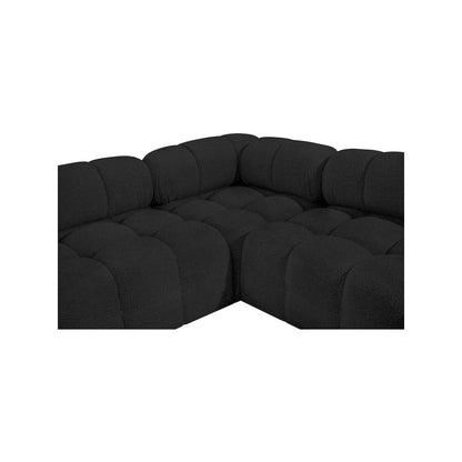 Ames Black Boucle Fabric Modular Sectional