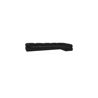 Ames Black Boucle Fabric Modular Sectional