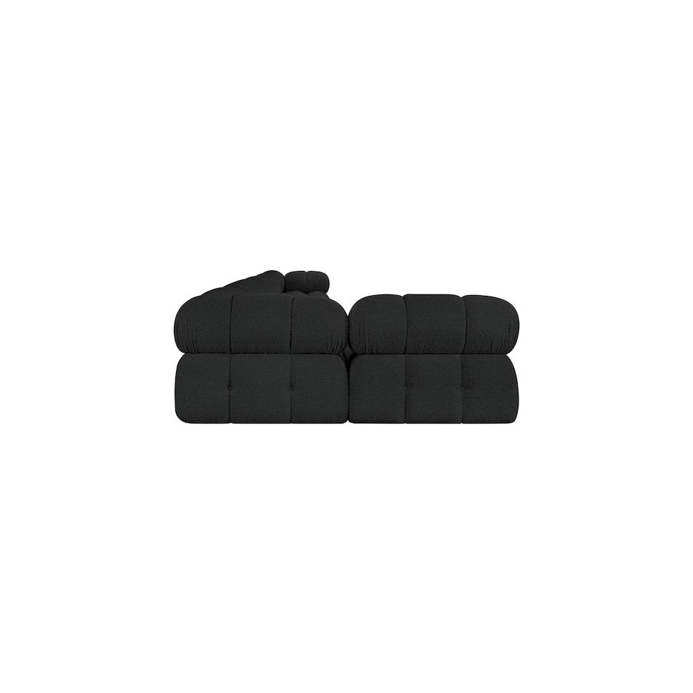 Ames Black Boucle Fabric Modular Sectional
