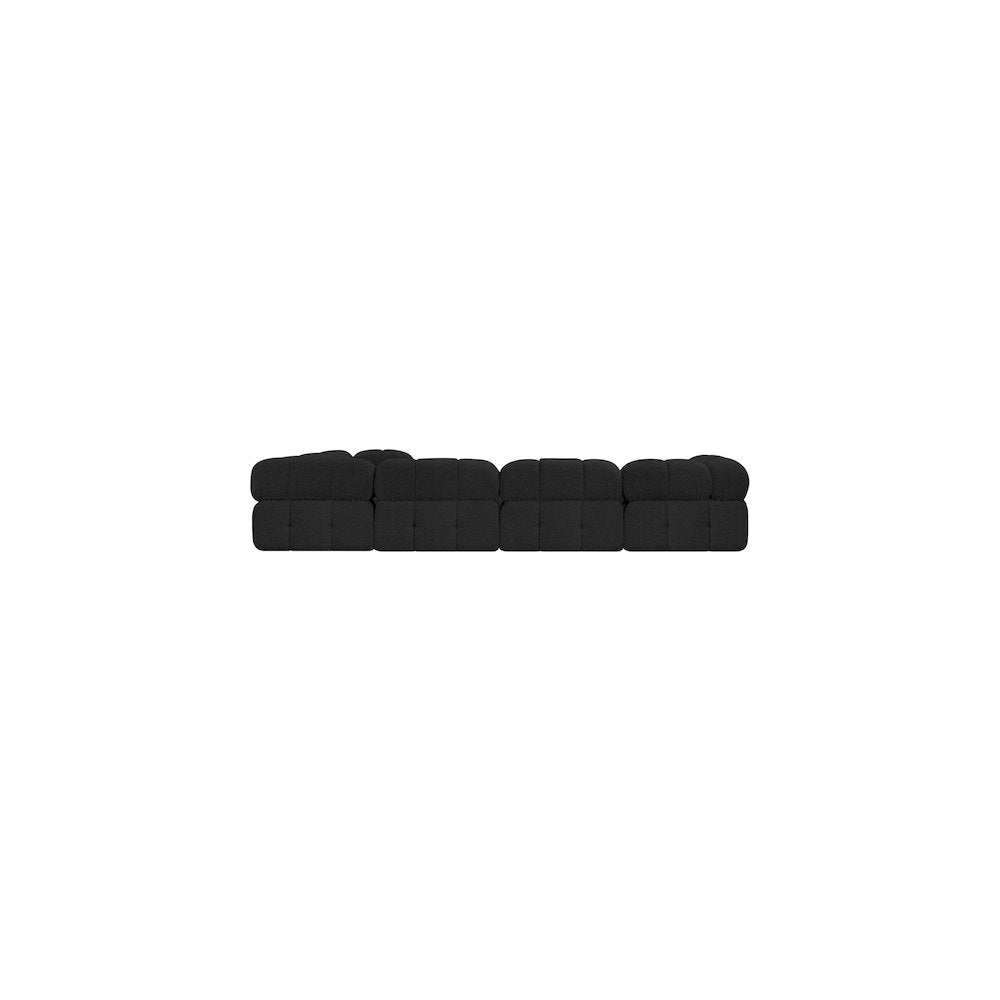 Ames Black Boucle Fabric Modular Sectional