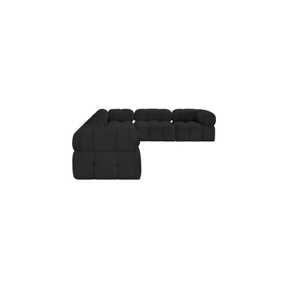 Ames Black Boucle Fabric Modular Sectional
