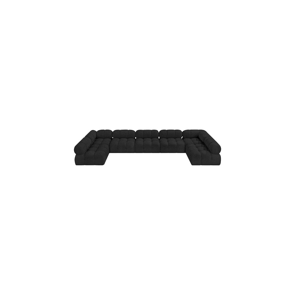 Ames Black Boucle Fabric Modular Sectional