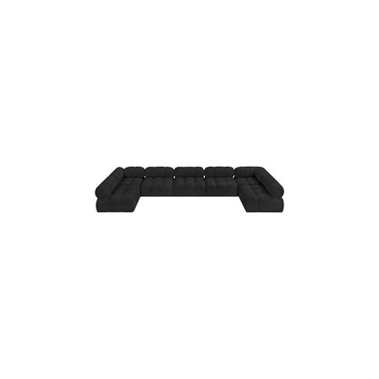 Ames Black Boucle Fabric Modular Sectional