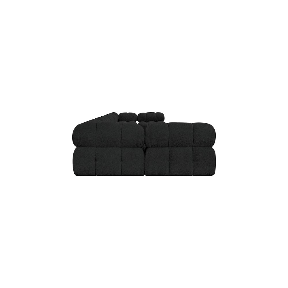 Ames Black Boucle Fabric Modular Sectional