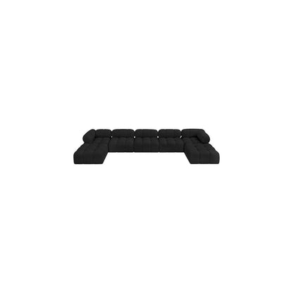 Ames Black Boucle Fabric Modular Sectional