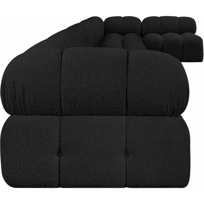 Ames Black Boucle Fabric Modular Sectional