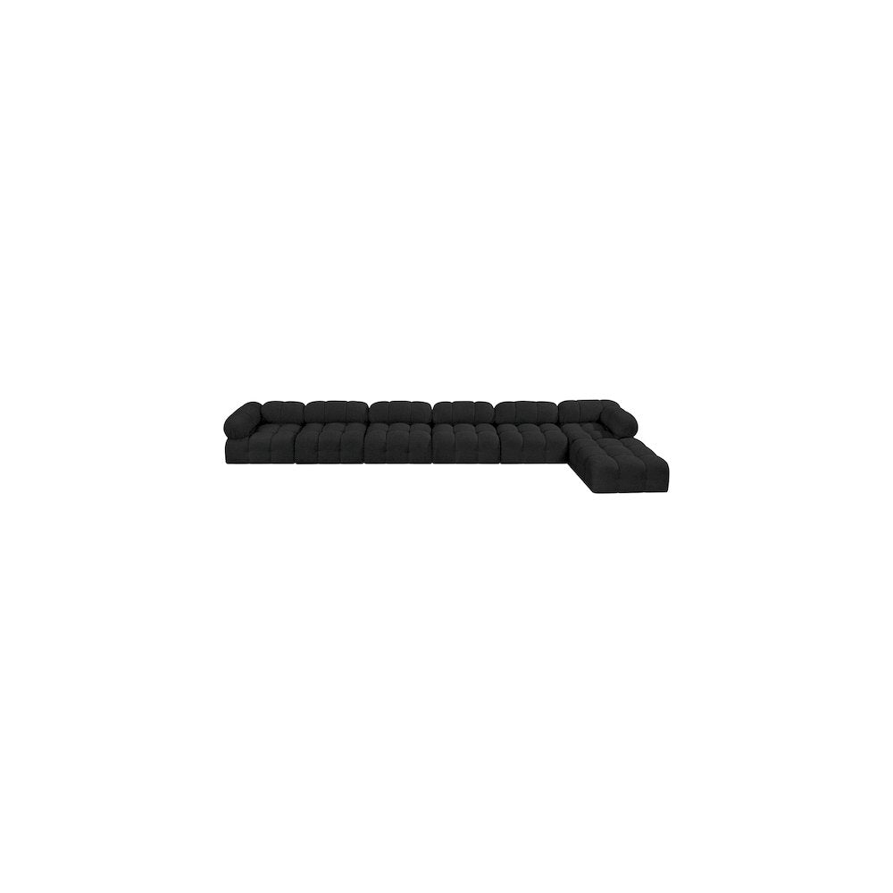 Ames Black Boucle Fabric Modular Sectional