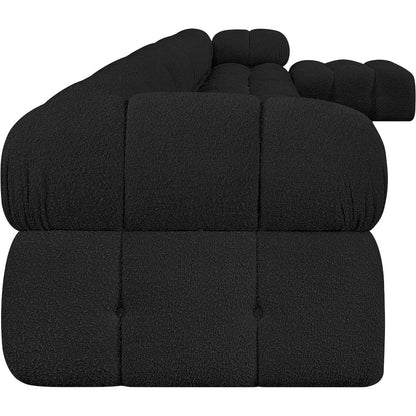 Ames Black Boucle Fabric Modular Sectional