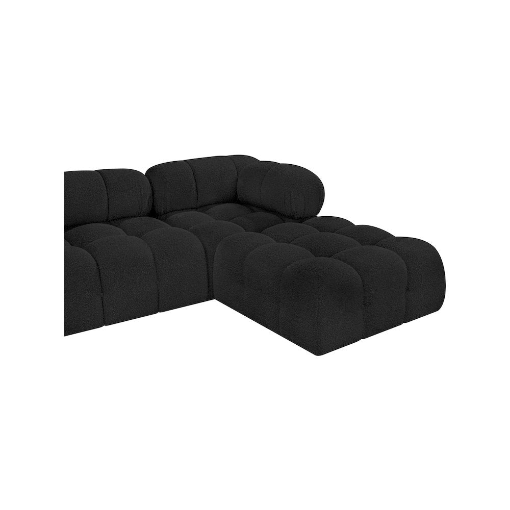 Ames Black Boucle Fabric Modular Sectional