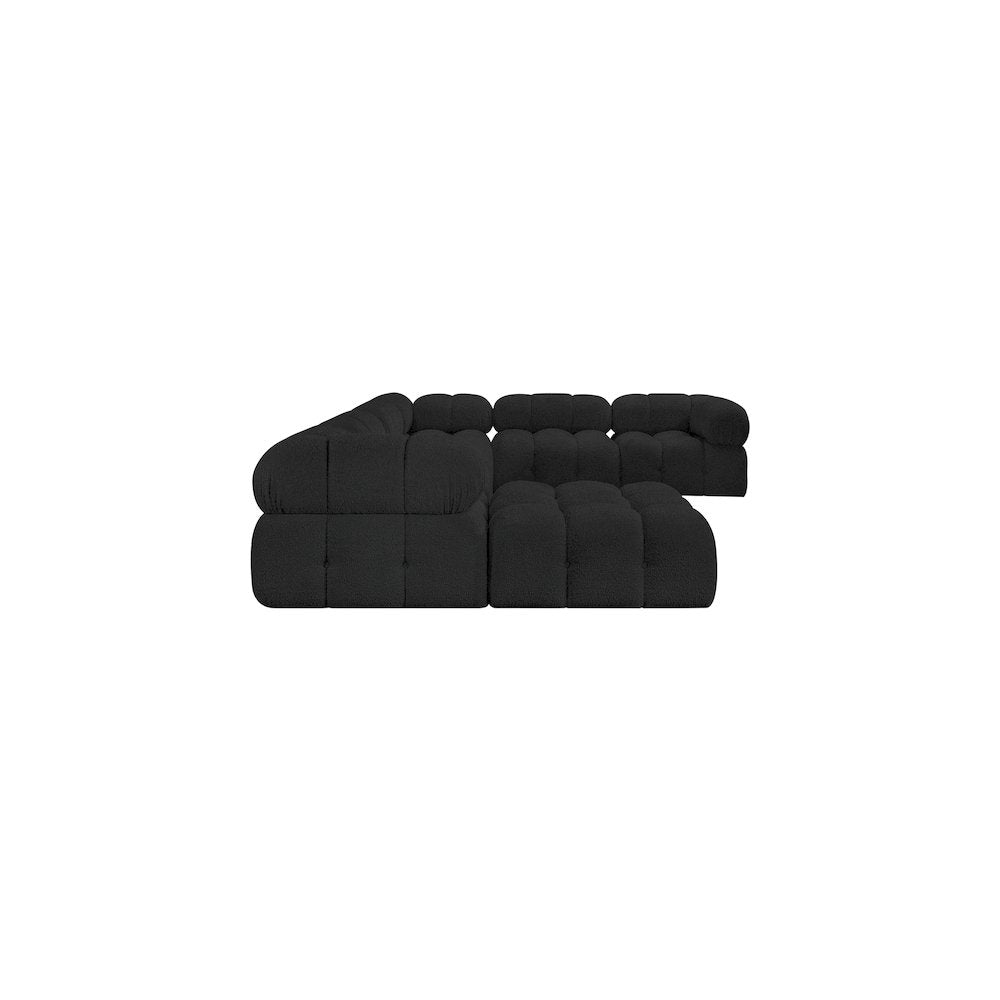 Ames Black Boucle Fabric Modular Sectional