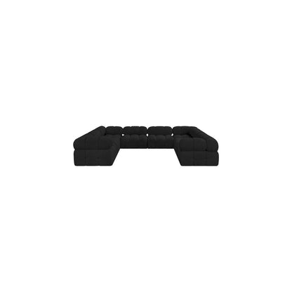 Ames Black Boucle Fabric Modular Sectional