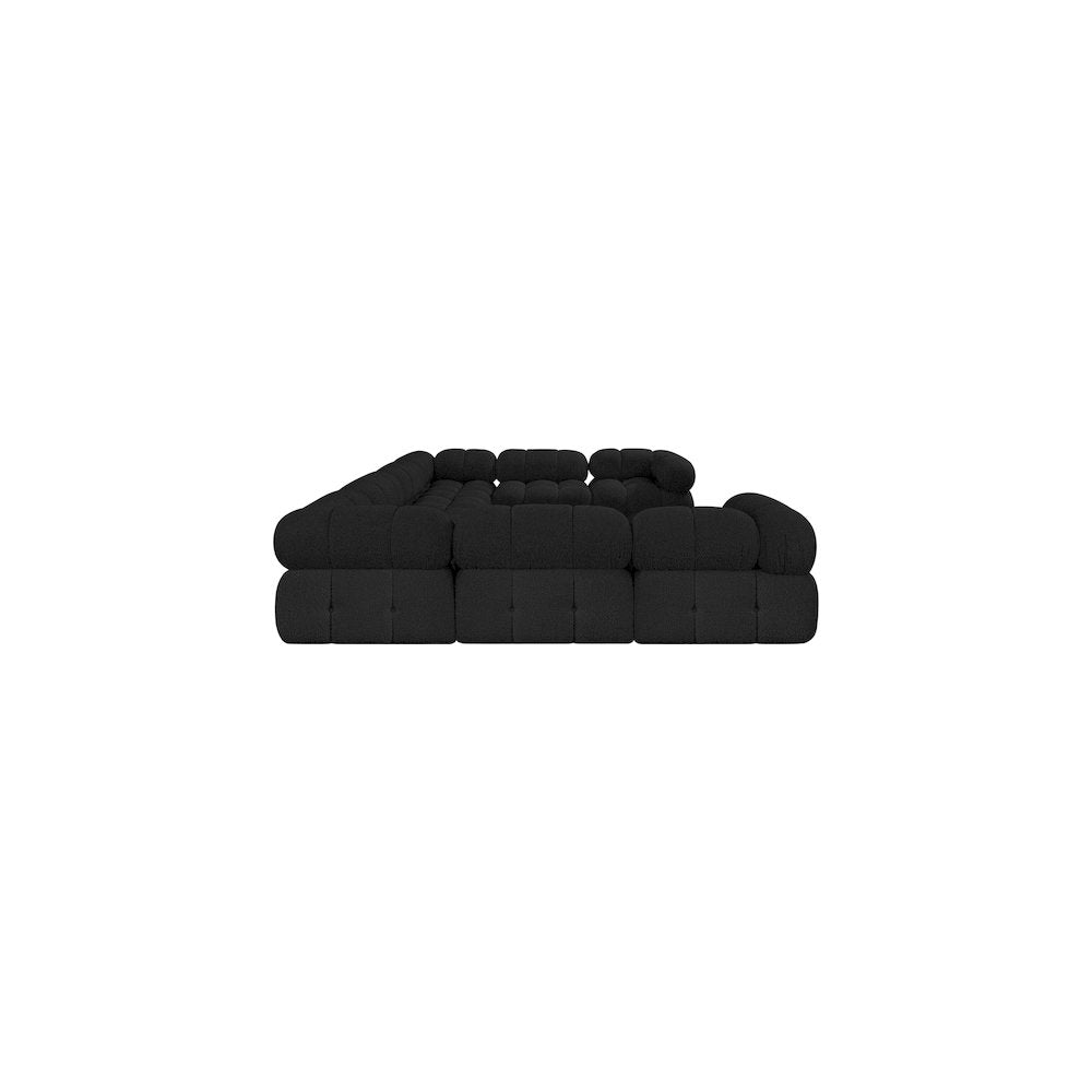 Ames Black Boucle Fabric Modular Sectional