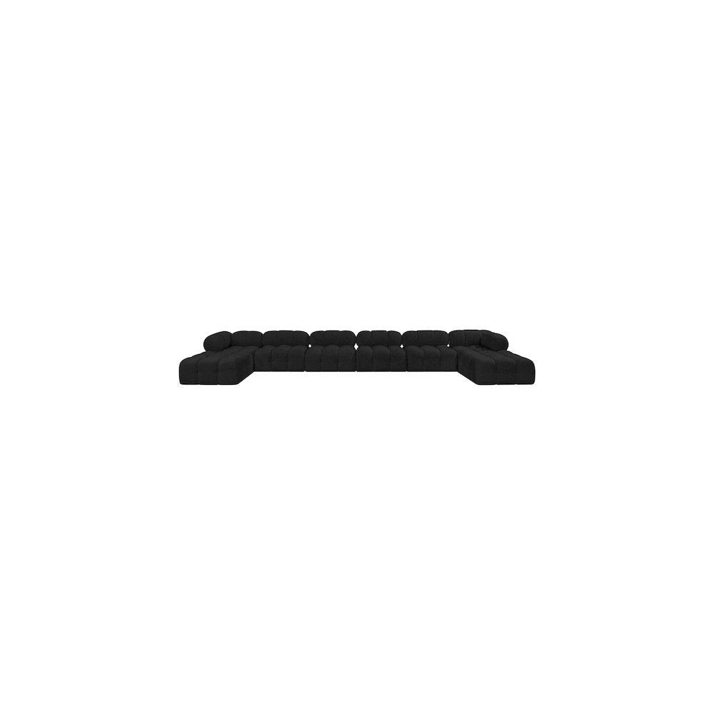 Ames Black Boucle Fabric Modular Sectional