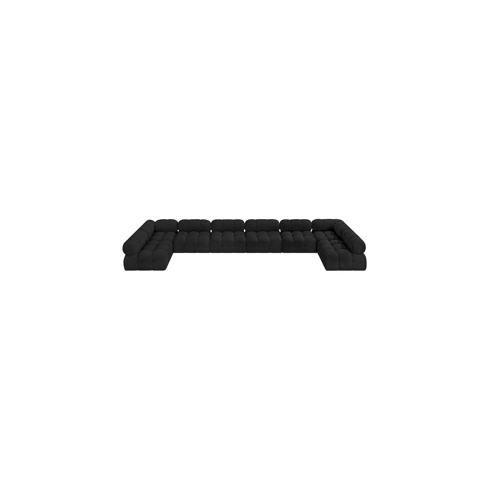 Ames Black Boucle Fabric Modular Sectional