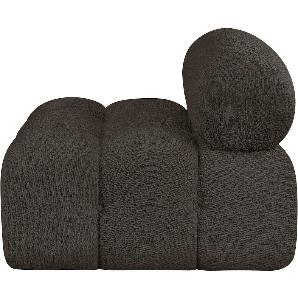 Ames Brown Boucle Fabric Armless