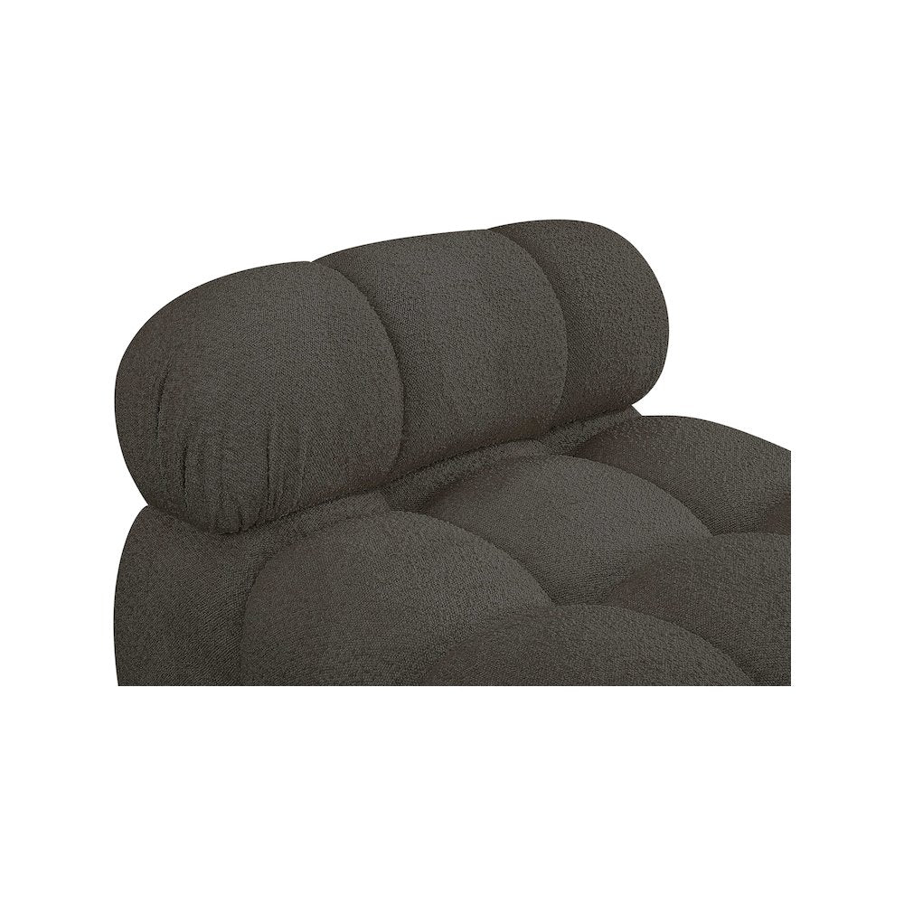 Ames Brown Boucle Fabric Armless