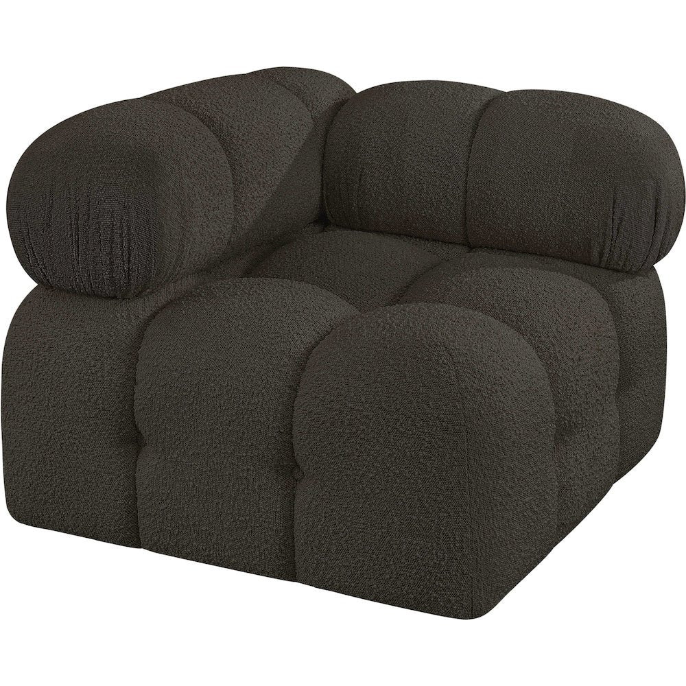 Ames Brown Boucle Fabric Corner