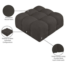 Ames Brown Boucle Fabric Ottoman