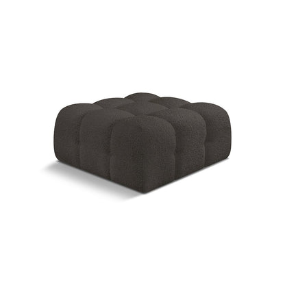 Ames Brown Boucle Fabric Ottoman