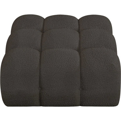 Ames Brown Boucle Fabric Ottoman