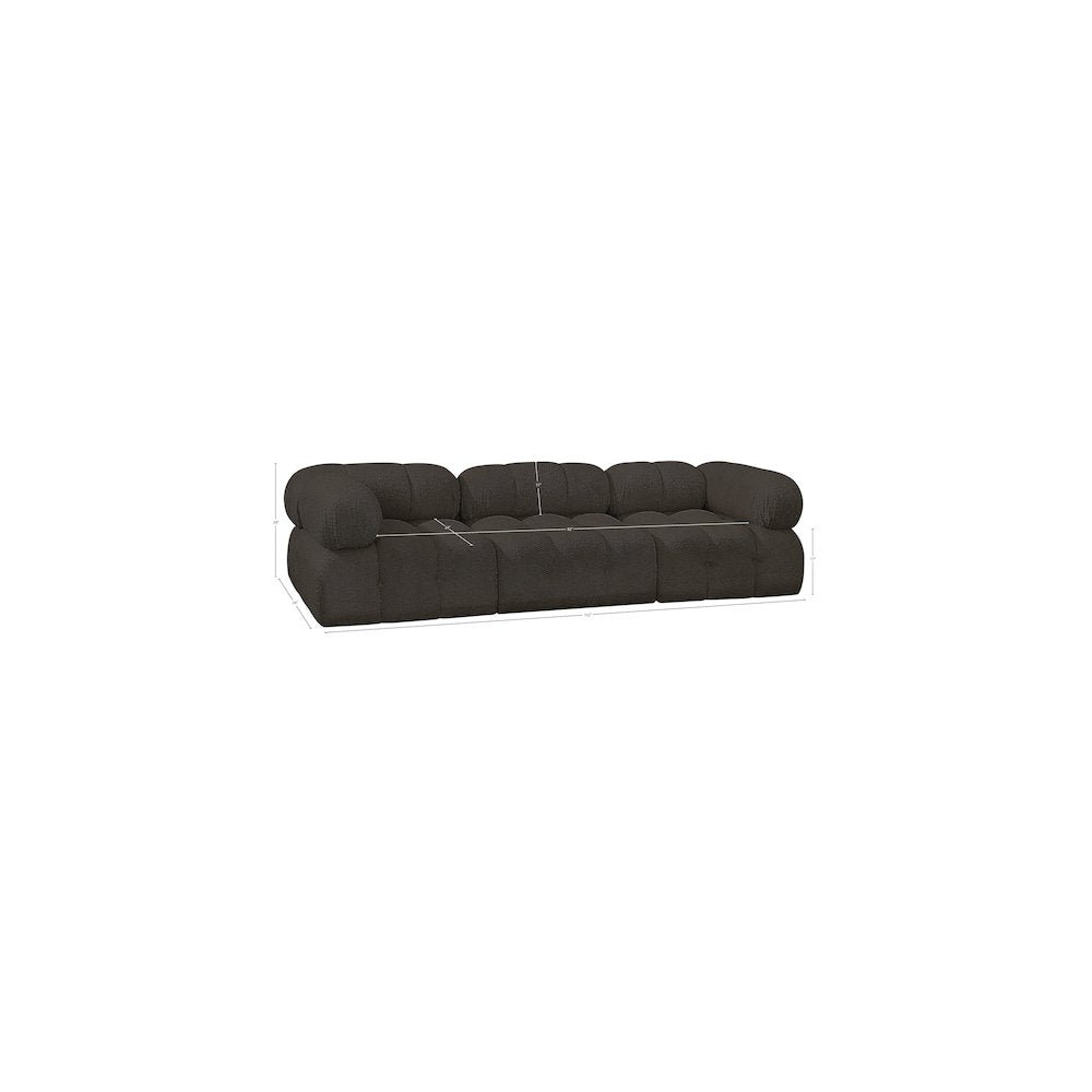 Ames Brown Boucle Fabric Modular Sofa