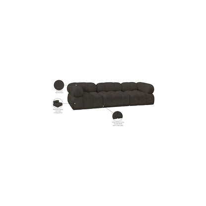 Ames Brown Boucle Fabric Modular Sofa