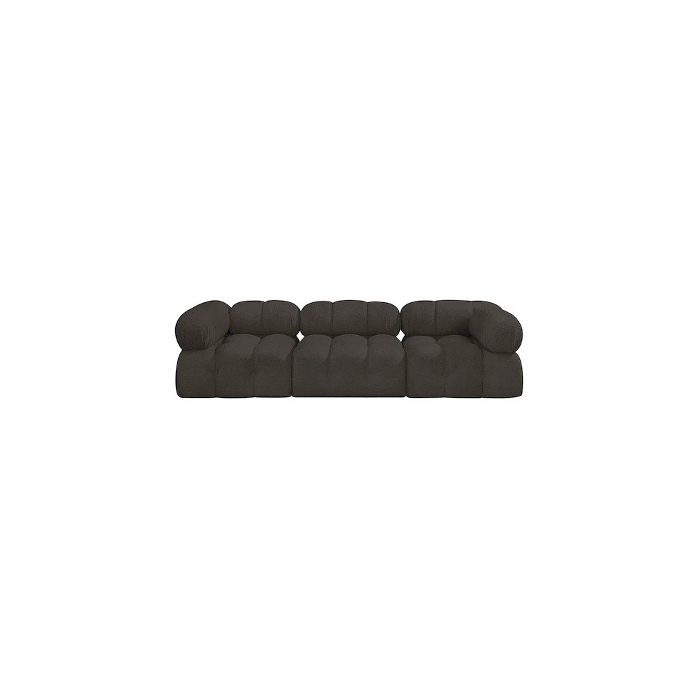 Ames Brown Boucle Fabric Modular Sofa