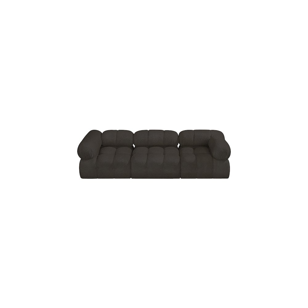 Ames Brown Boucle Fabric Modular Sofa