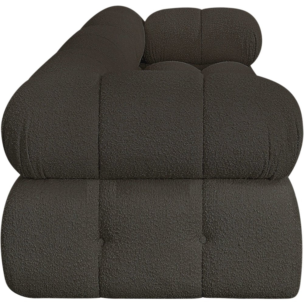 Ames Brown Boucle Fabric Modular Sofa