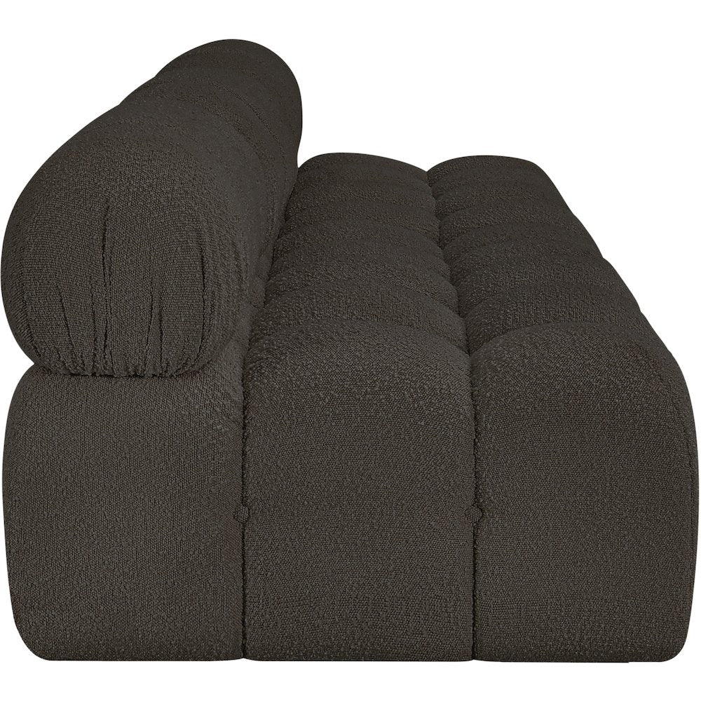 Ames Brown Boucle Fabric Modular Sofa