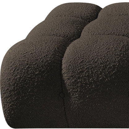 Ames 102" Brown Boucle Fabric Upholstered 3pc. Modular Sofa