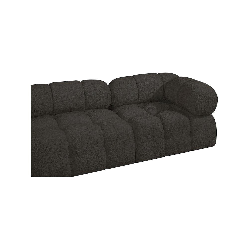 Ames Brown Boucle Fabric Modular Sofa