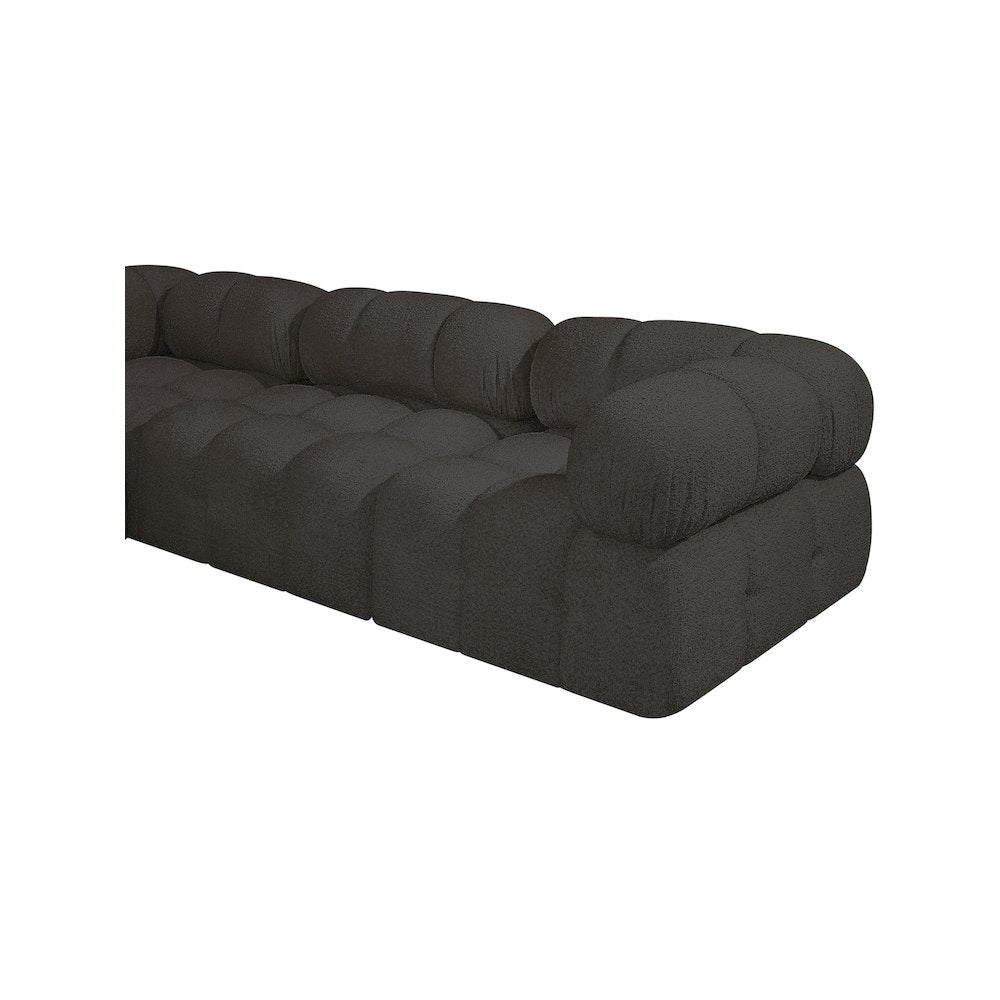Ames Brown Boucle Fabric Modular Sofa