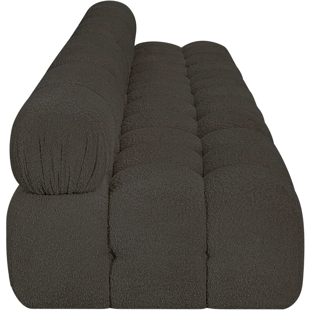 Ames Brown Boucle Fabric Modular Sofa