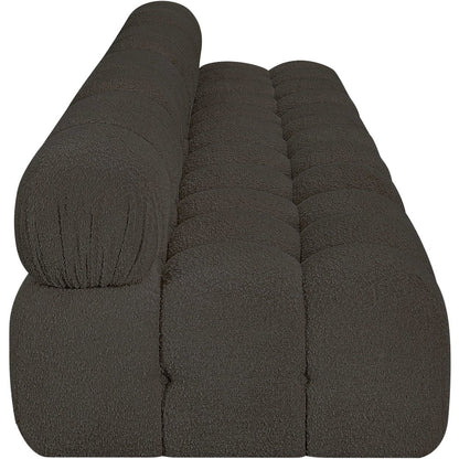 Ames Brown Boucle Fabric Modular Sofa