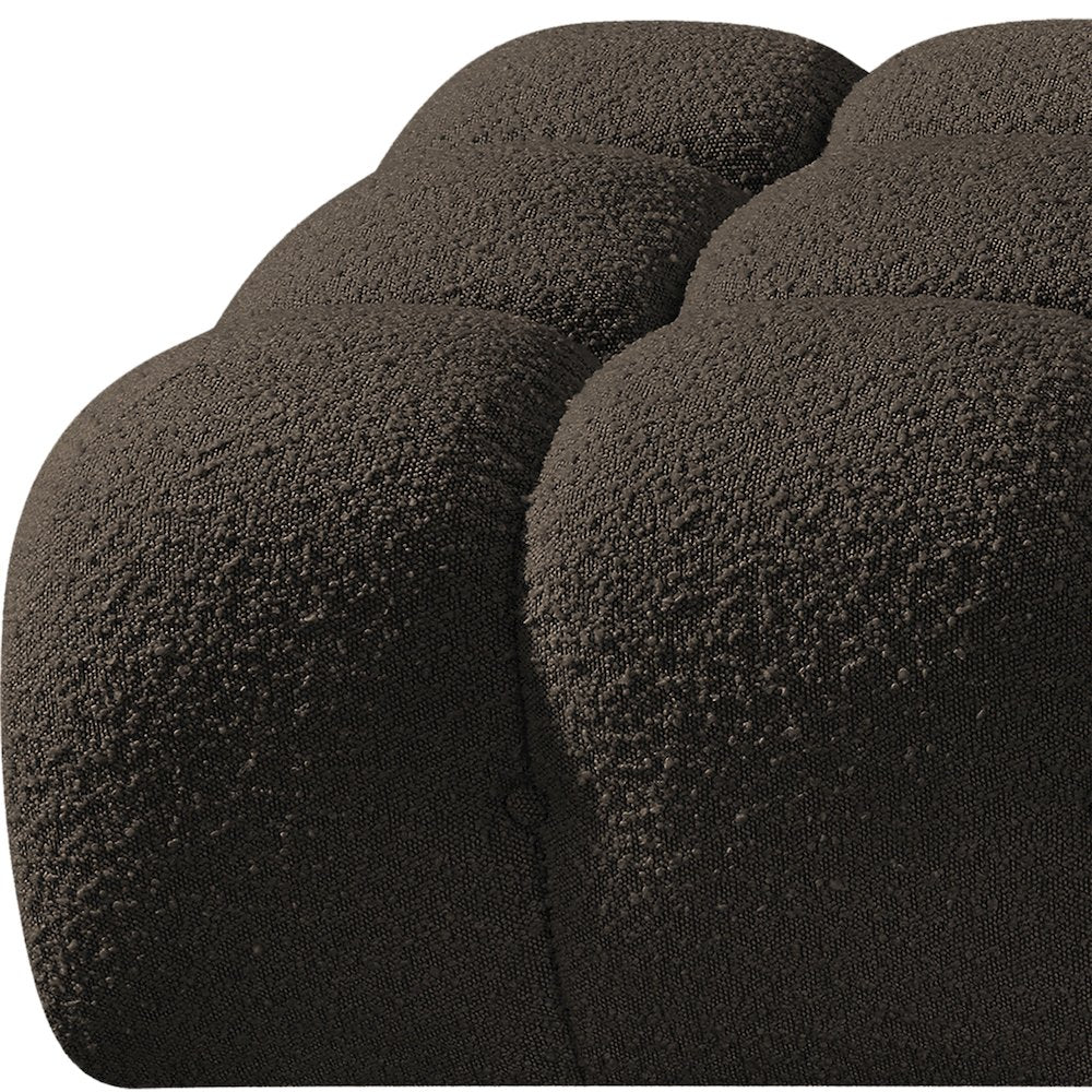 Ames 136" Brown Boucle Fabric Upholstered 4pc. Modular Sofa