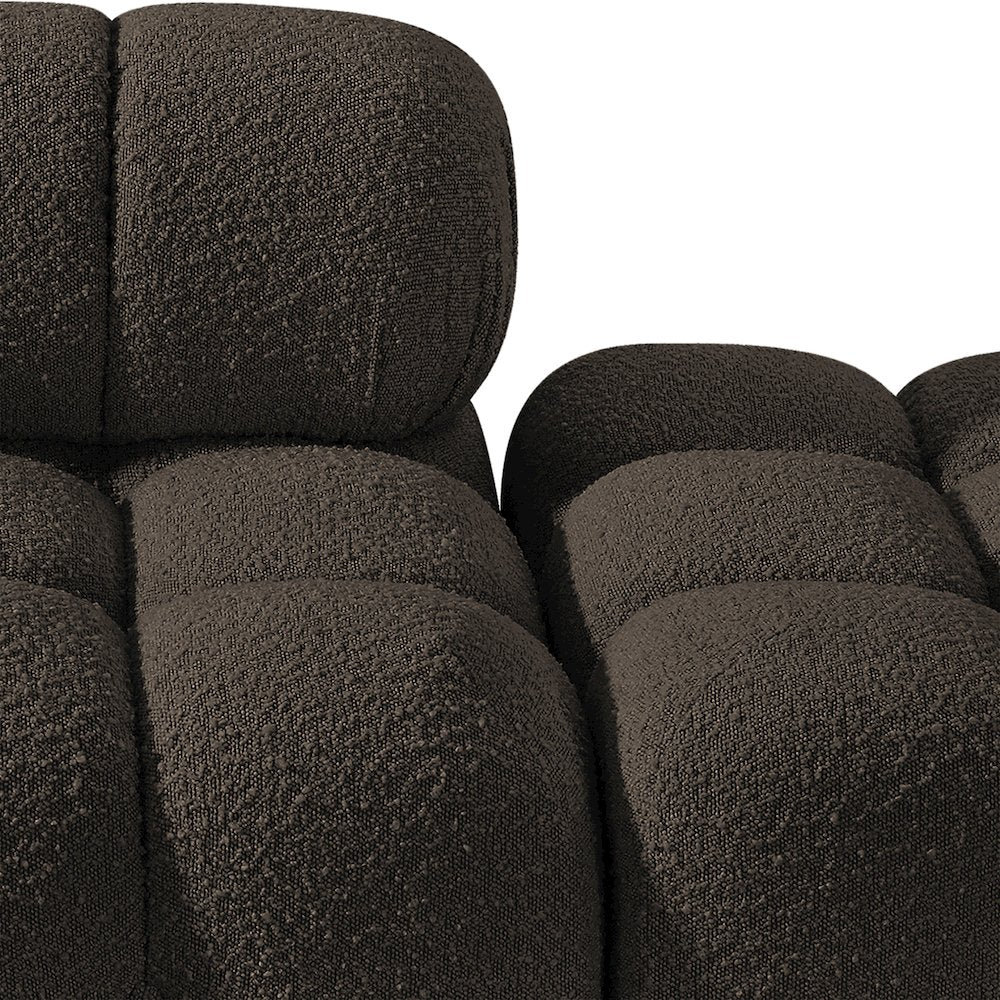Ames 170" Brown Boucle Fabric Upholstered 5pc. Modular Sofa