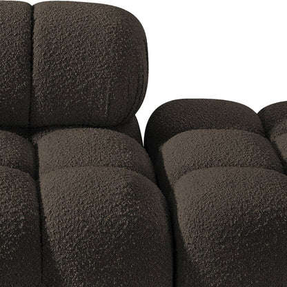 Ames 170" Brown Boucle Fabric Upholstered 5pc. Modular Sofa