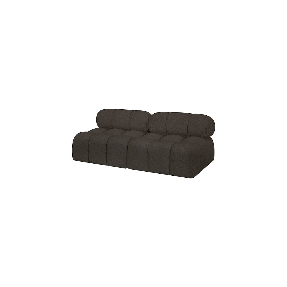 Ames Brown Boucle Fabric Modular Sofa