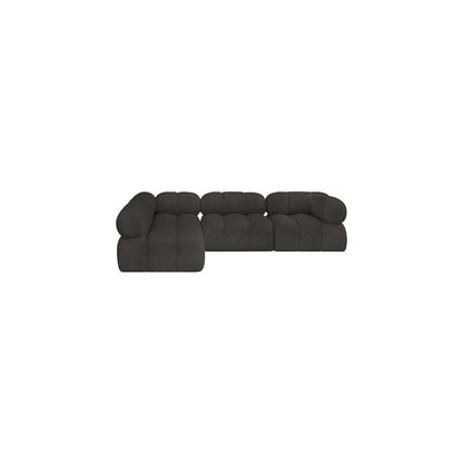 Ames Brown Boucle Fabric Modular Sectional