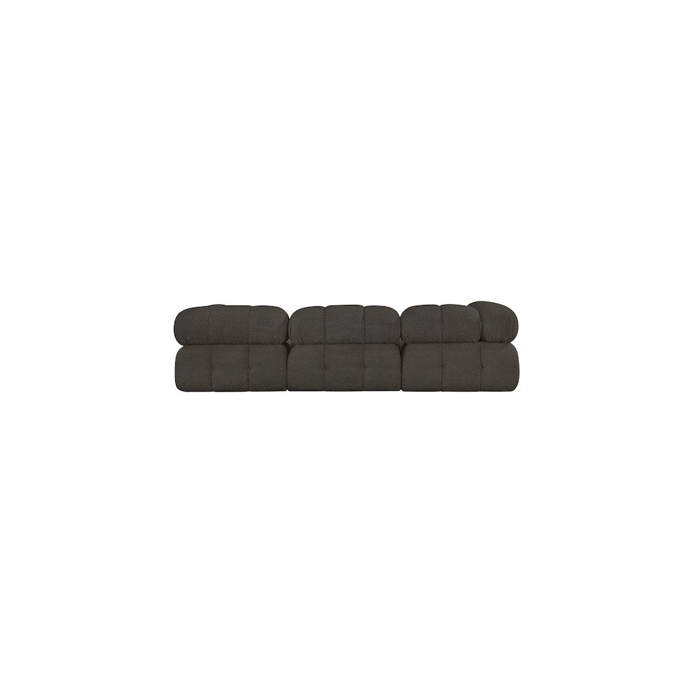 Ames Brown Boucle Fabric Modular Sectional
