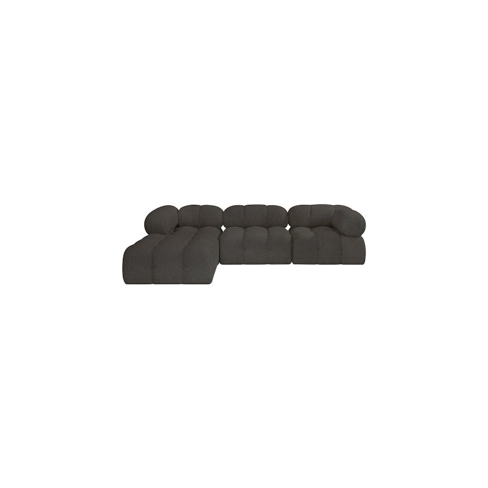 Ames Brown Boucle Fabric Modular Sectional