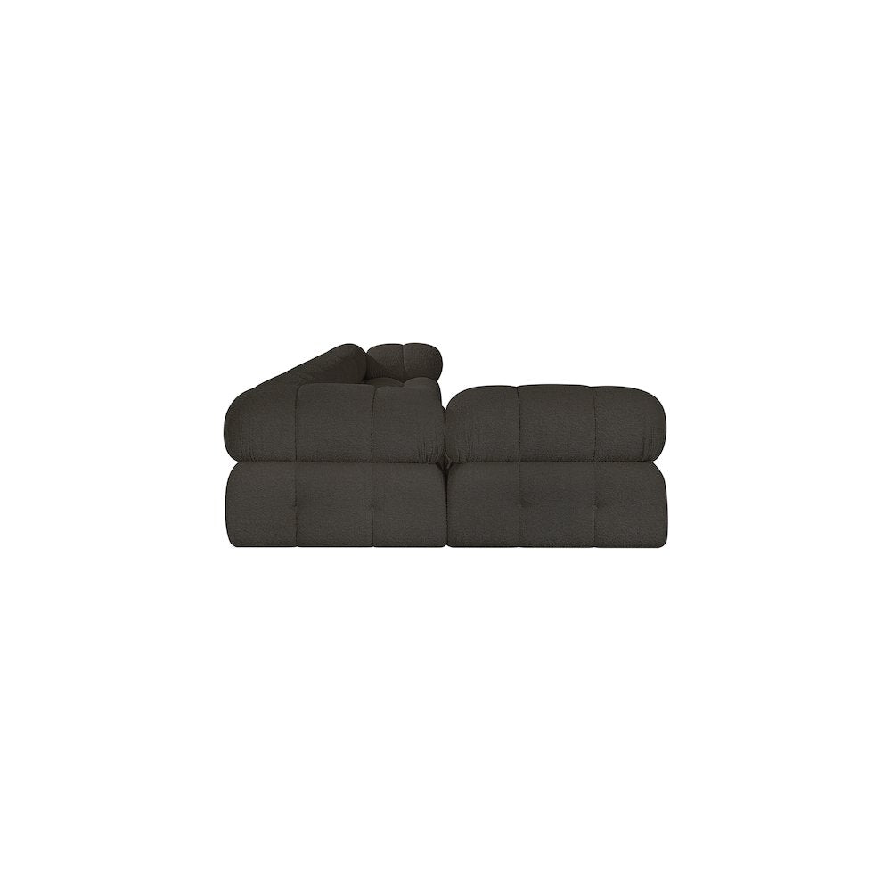 Ames Brown Boucle Fabric Modular Sectional